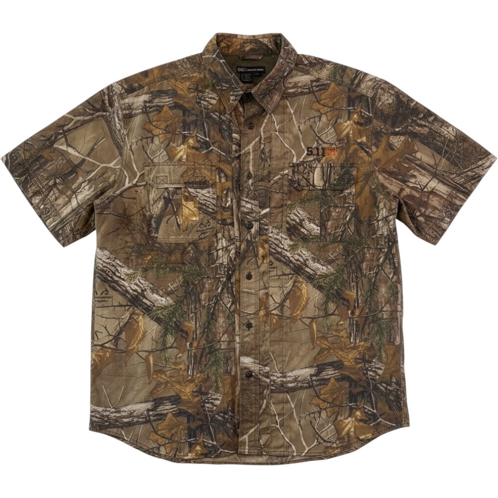 5.11 Tactical Pro Mens Realtree Xtra Camo Short Sleeve Ripstop Vented Shirt XL